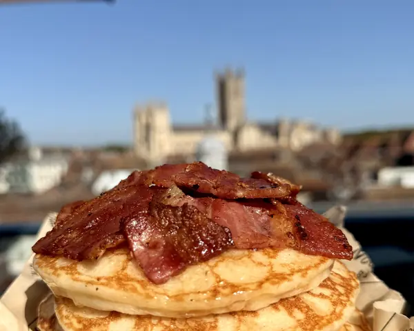 Bacon pancake stack on The Rooftop